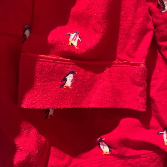 Talbots Penguin Winter Holiday Flannel Pajama Set size Medium - Picture 7 of 8